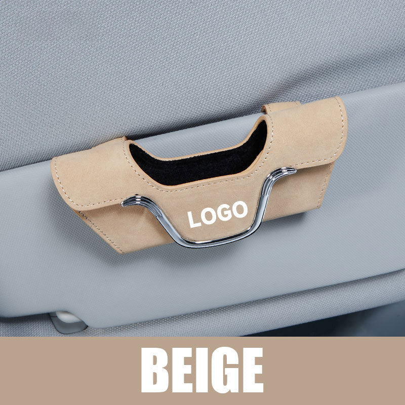 Multifunktionaler Auto-Brillenhalter aus hochwertigem Leder