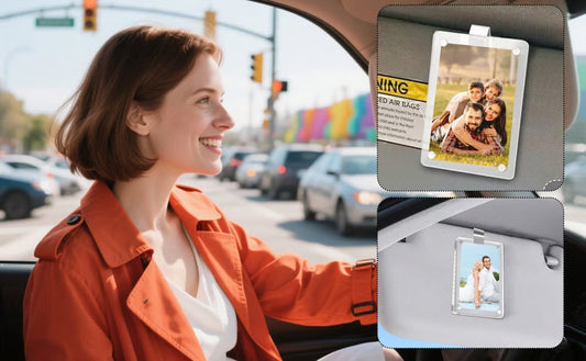 Sonnenblende für Autos mit Fotohalterung