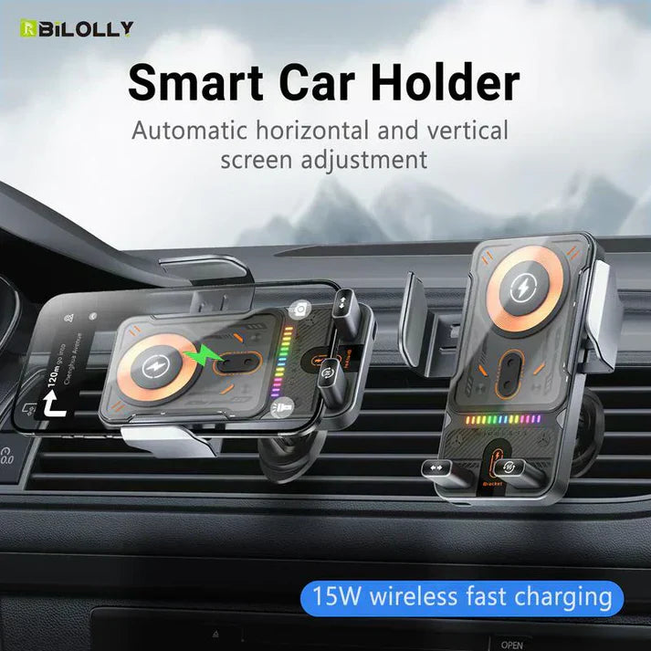 ✨2-in-1-Smartphonehalter für das Auto mit Schwenkfunktion und kabellosem Ladegerät