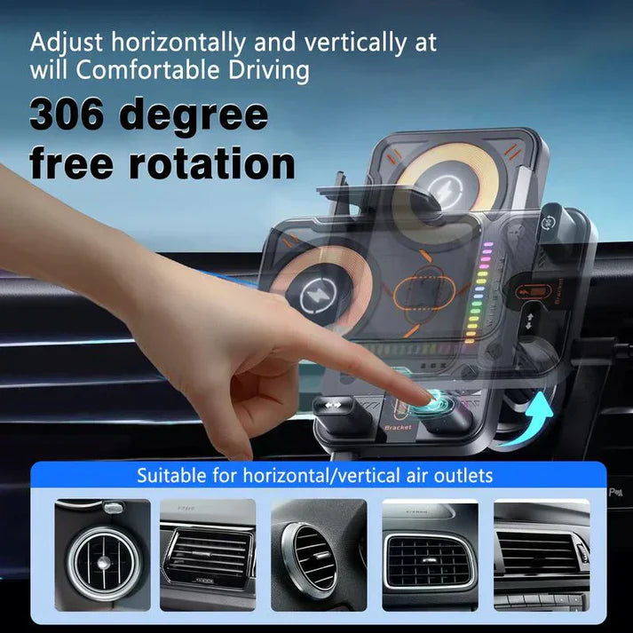 ✨2-in-1-Smartphonehalter für das Auto mit Schwenkfunktion und kabellosem Ladegerät