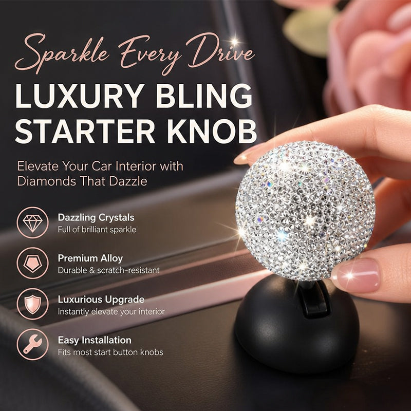 Bling-Strass-Abdeckung für Startknopf im Schalthebel-Design ✨🚗💎