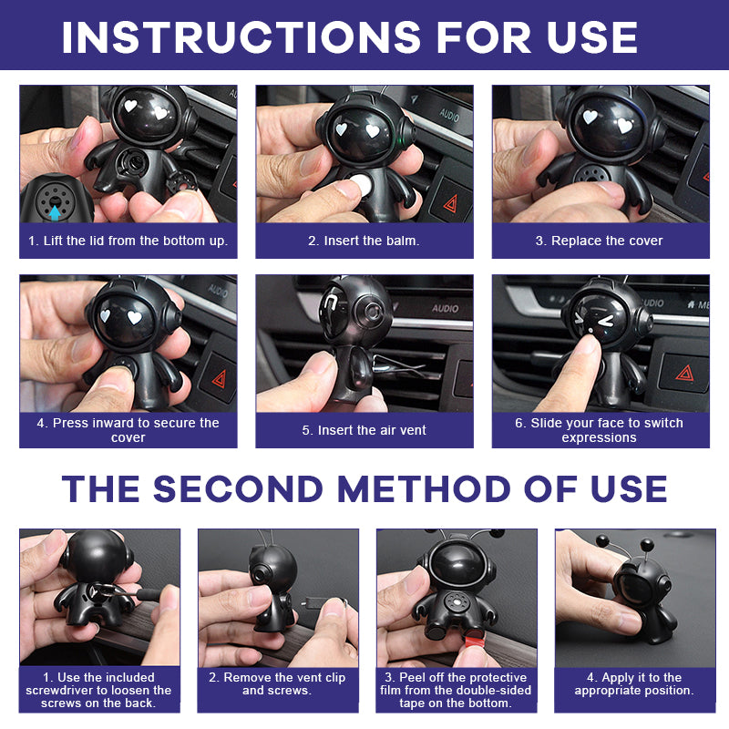 Roboterförmiger Diffusor für die Klimaanlagenlüftung im Auto