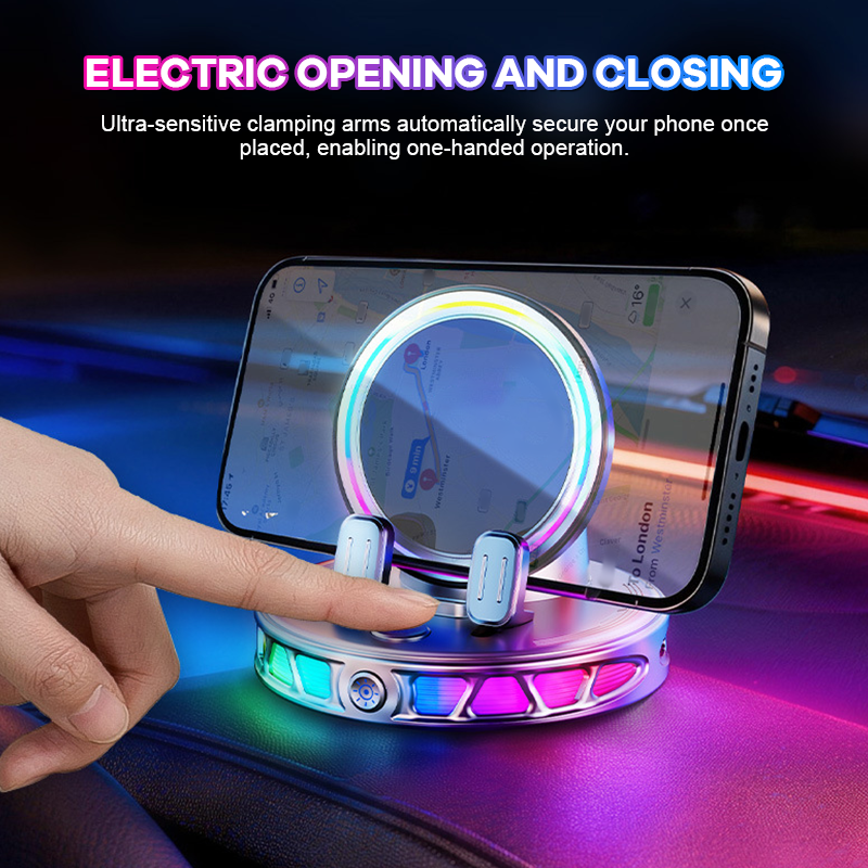 🚗 PowerDrive™ 2-in-1-Dashboard-Halterung für Smartphones: Automatische Klemmung und schnelles kabelloses Laden
