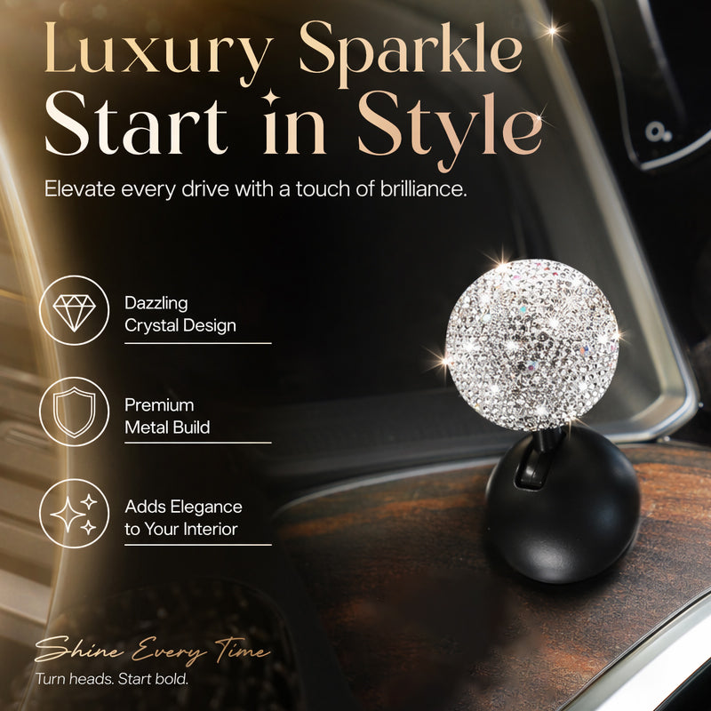 Bling-Strass-Abdeckung für Startknopf im Schalthebel-Design ✨🚗💎