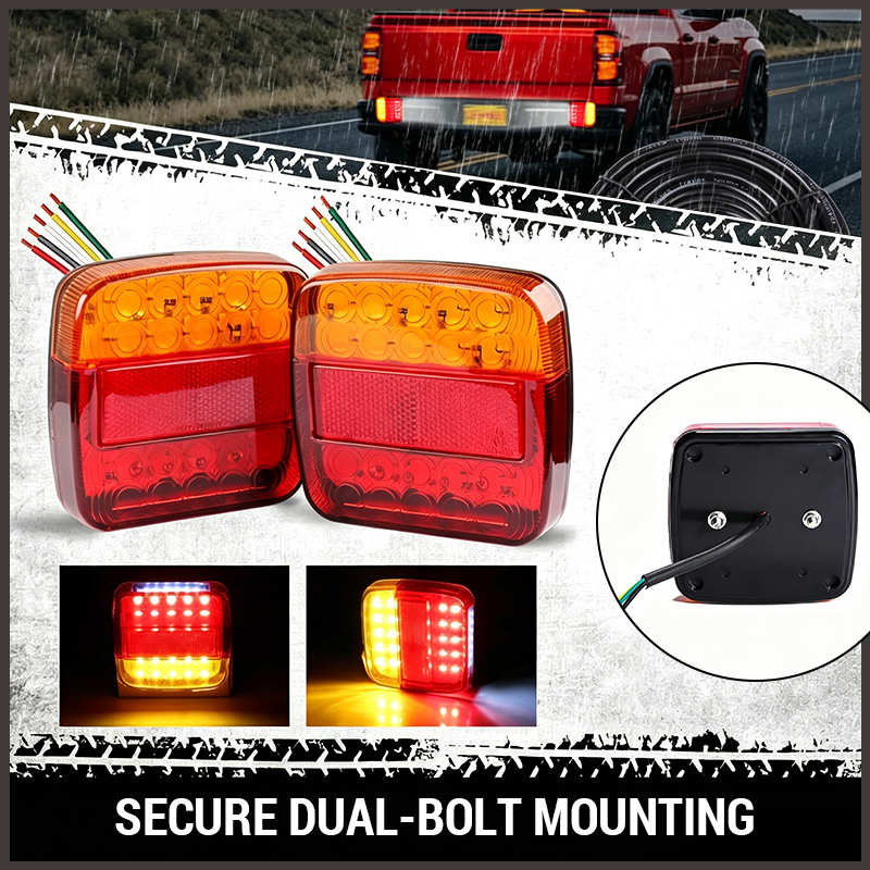 Zweifarbige LED-Quadratleuchten für Lkw und Transporter