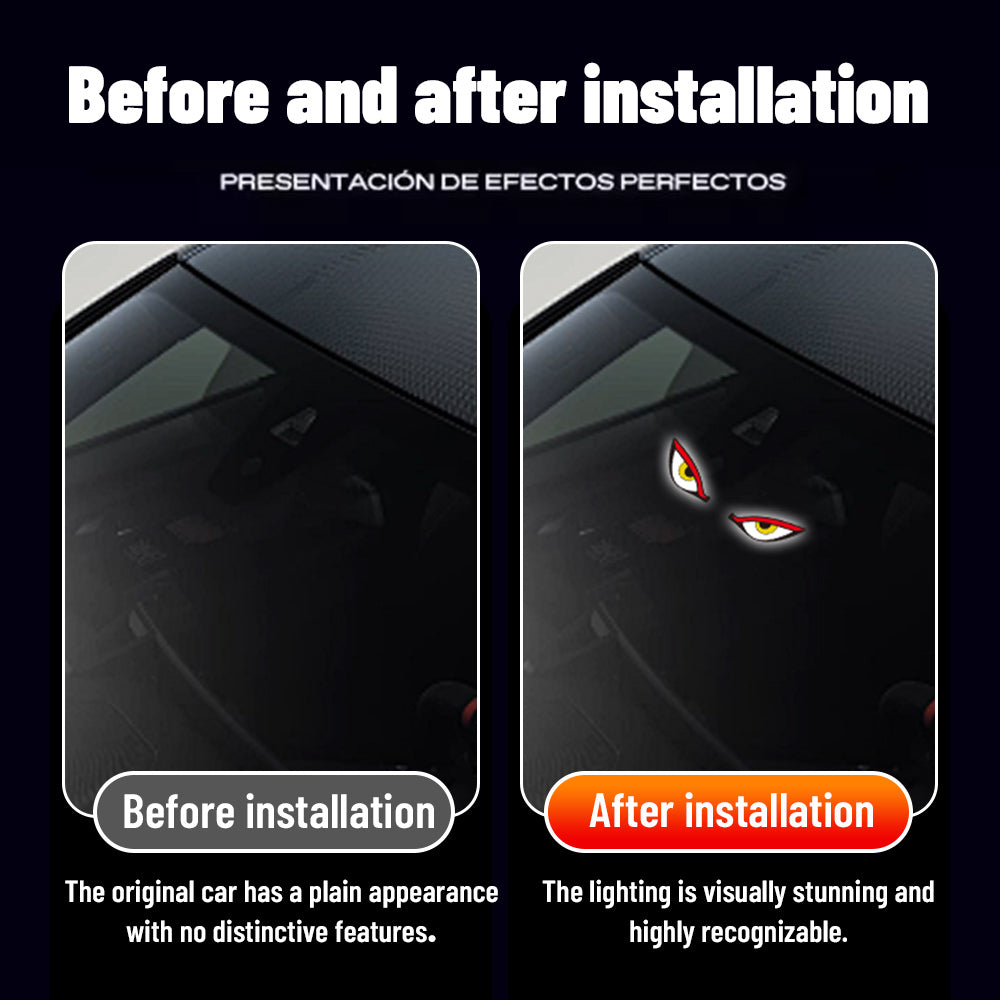 LED-Autoaufkleber „Dämonenaugen“👹 – Verleihe deinem Auto einen wilden, nächtlichen Look