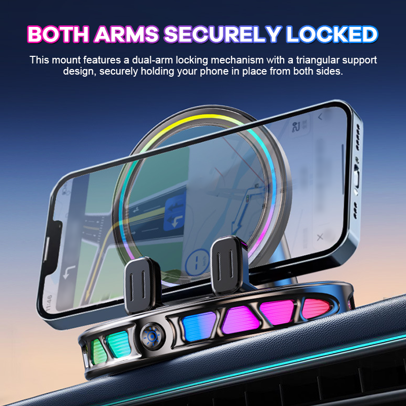 🚗 PowerDrive™ 2-in-1-Dashboard-Halterung für Smartphones: Automatische Klemmung und schnelles kabelloses Laden