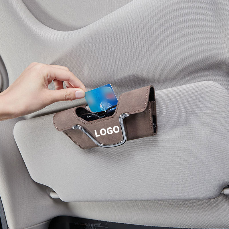 Multifunktionaler Auto-Brillenhalter aus hochwertigem Leder