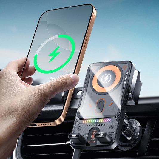 ✨2-in-1-Smartphonehalter für das Auto mit Schwenkfunktion und kabellosem Ladegerät