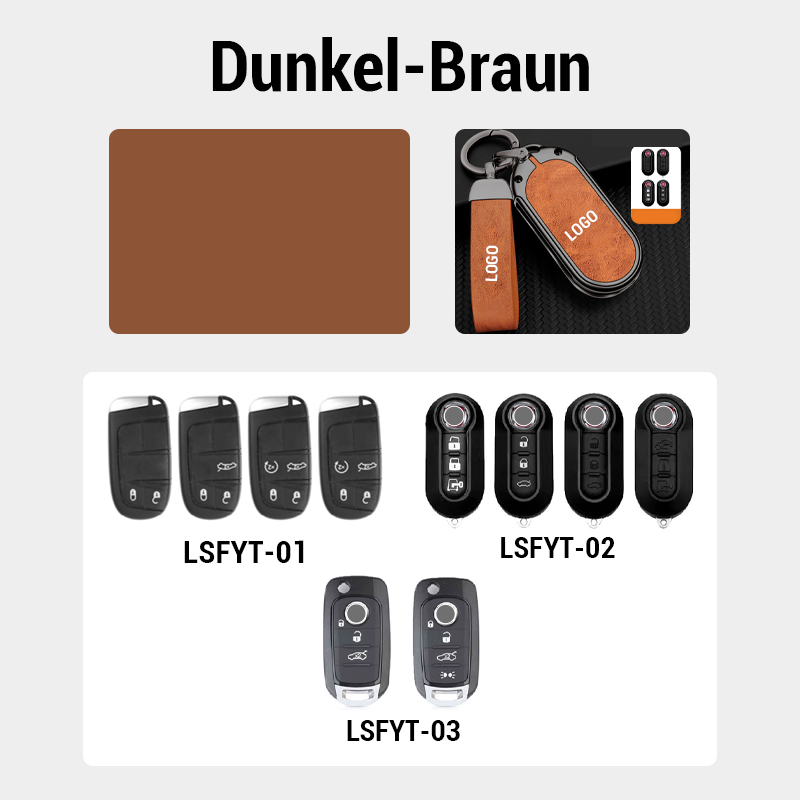 Für Fiat Leder-Schlüsselanhänger